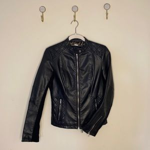 Beautiful Wilson’s Leather Black Rivet Black Faux Leather Jacket